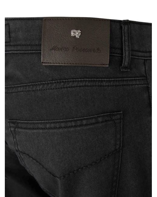 Marco Pescarolo Black Logo-Patch Jeans for men