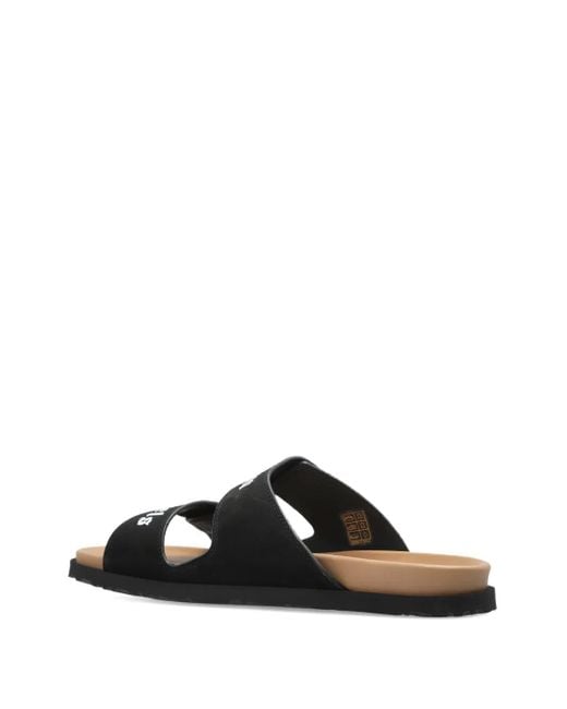 Palm Angels Black Double-Strap Logo Sandals for men