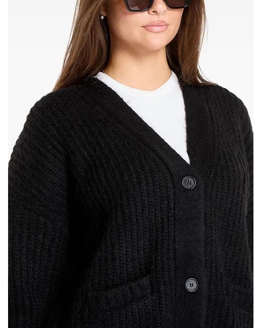 KTZ Black New York Yankees Mlb Ribbed-Knit Logo-Embroidered Cardigan