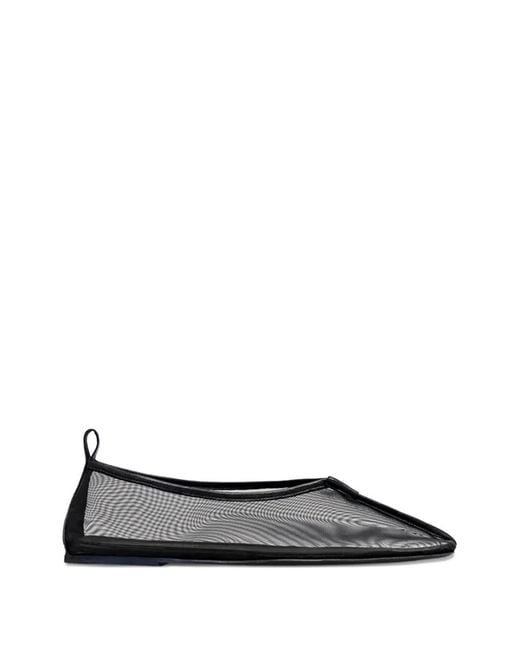 VANDA NOVAK Black Elin Mesh Ballet Flats