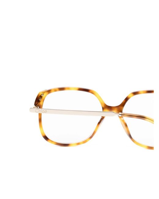 Chloé Metallic Geometric-Frame Glasses