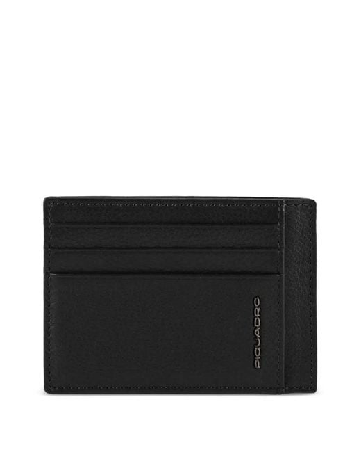 Piquadro Black Leather Card Holder for men