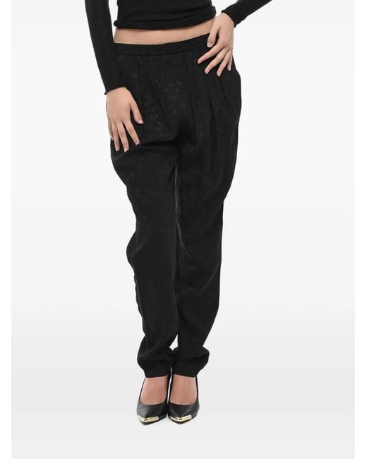 Stella McCartney Black Christine Floral-Jacquard Trousers