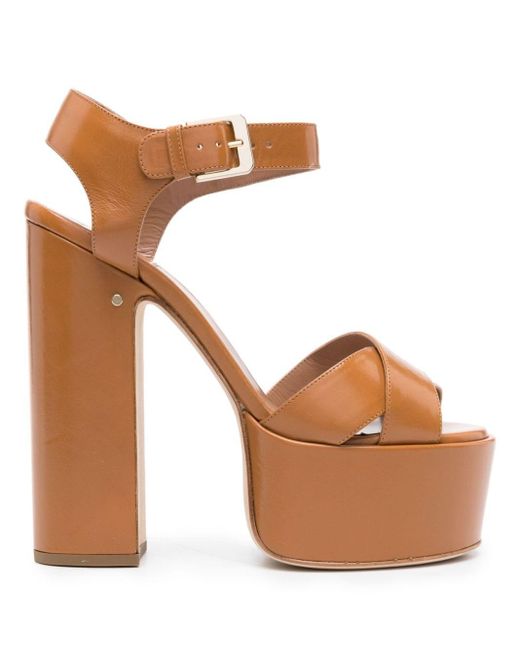 Laurence Dacade Brown Rosella 150mm Patent Leather Sandals