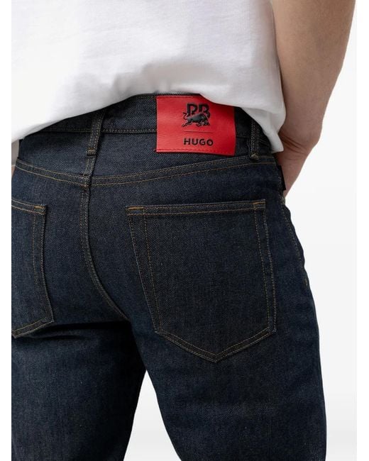 HUGO Blue X Rb Logo-Patch Jeans for men