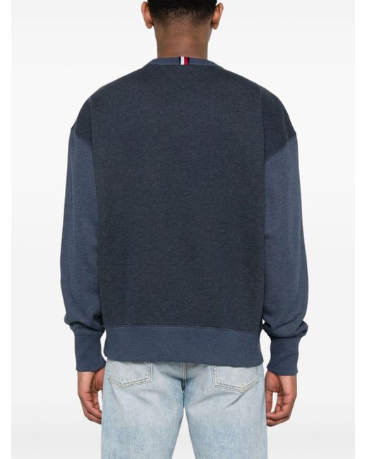 Tommy Hilfiger Blue Embroidered-logo Sweatshirt for men