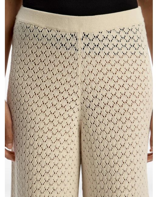12 STOREEZ White Cotton Knit Trousers