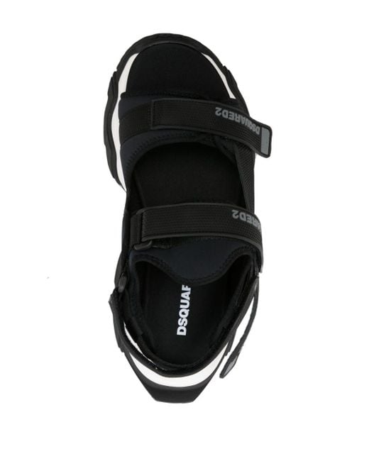 DSquared² Black Logo-embossed Chunky Sandals for men