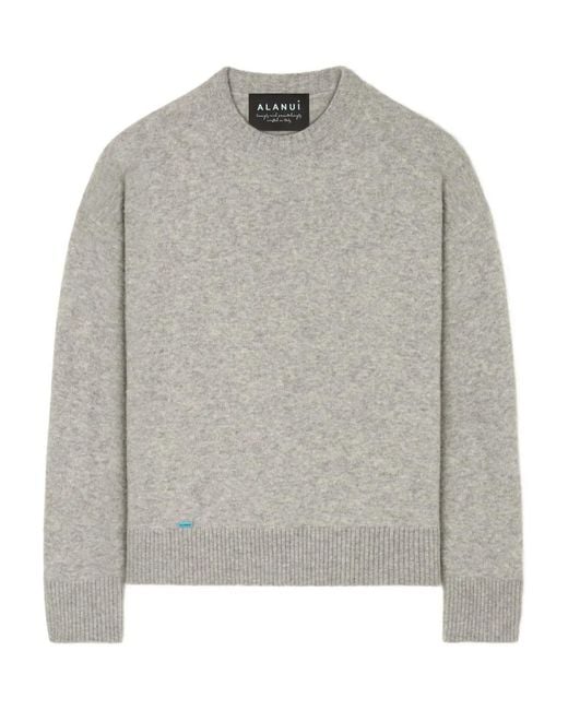 Alanui Gray Crew-Neck Knitted Sweater