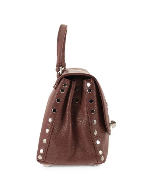 Zanellato Purple Postina Daily Small Hammered-Leather Tote Bag