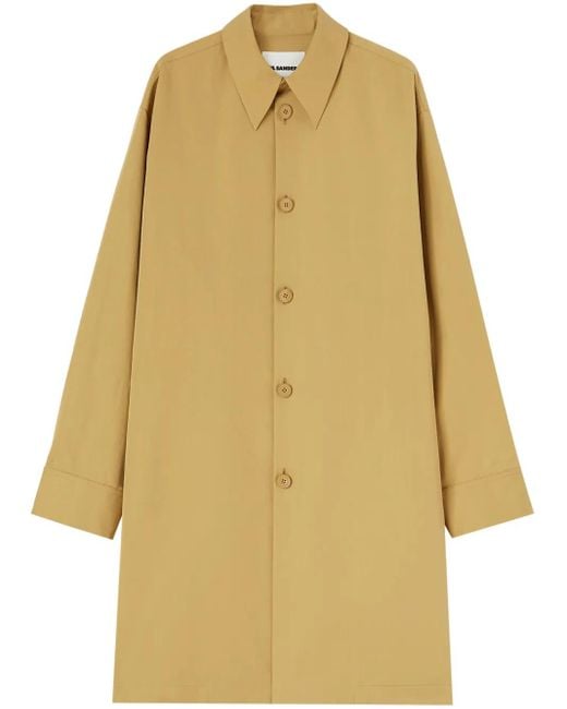 Jil Sander Yellow Knee-Length Coat for men