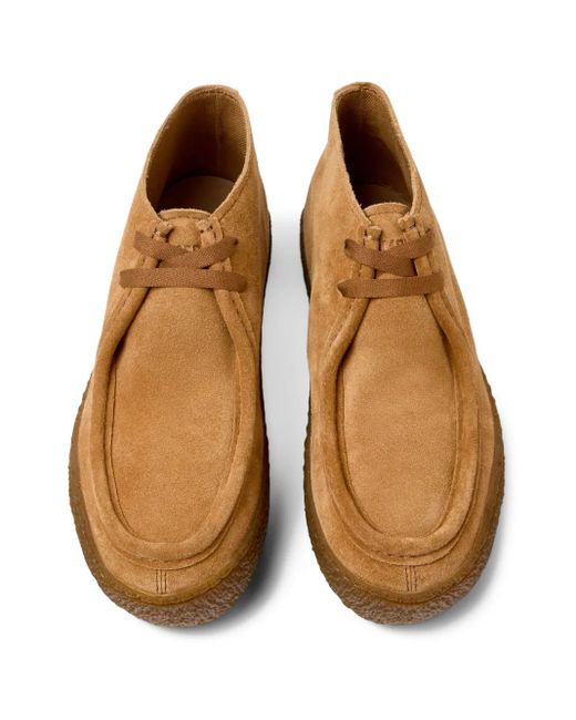 Camper Brown Peu Terreno Suede Lace-Up Boots