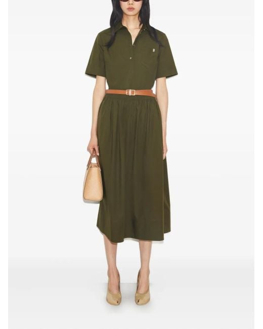 Tory Burch Green Pocket-Detail Short-Sleeve Shirt
