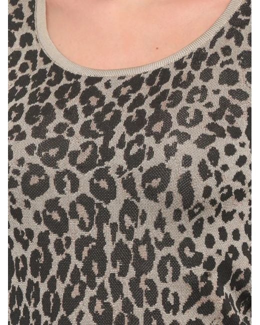 Marella Gray Leopard-Print T-Shirt