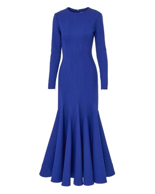 Carolina Herrera Blue Kleid mit Blumenapplikation