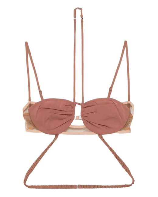 Nensi Dojaka Multicolor Draped Bikini Top