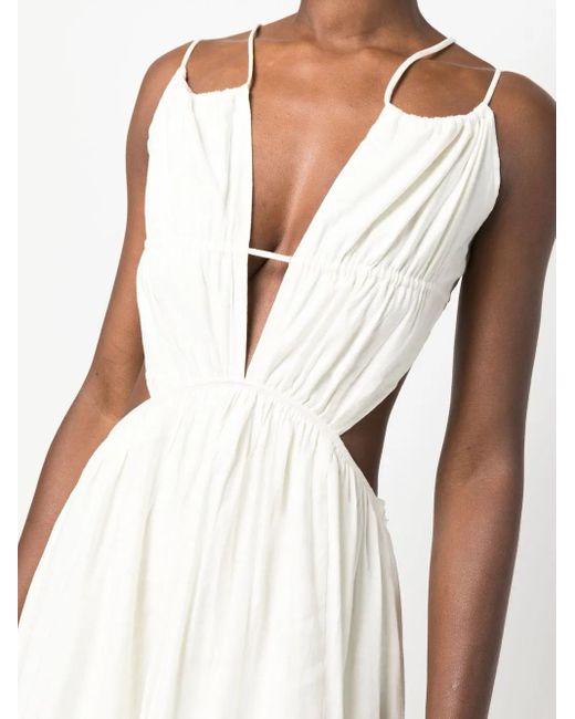 Cult Gaia White Open-Back Midi Dress