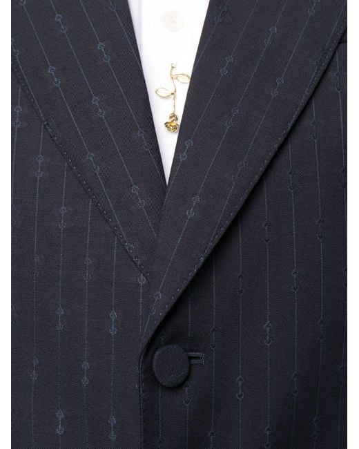 Gucci Blue GG Monogram Single-breasted Suit for men