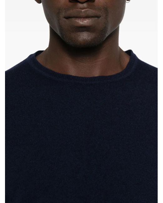 Daniele Fiesoli Blue Round-Neck Cashmere Sweater for men