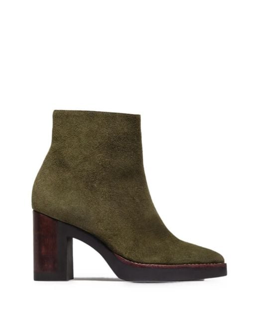 Bernardo Green Nara Suede Platform Ankle Boots