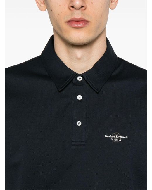 Peserico Poloshirt Met Logoprint in het Blue voor heren