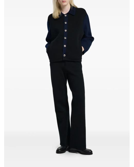 Barrie Blue Colour-Block Button Cardigan