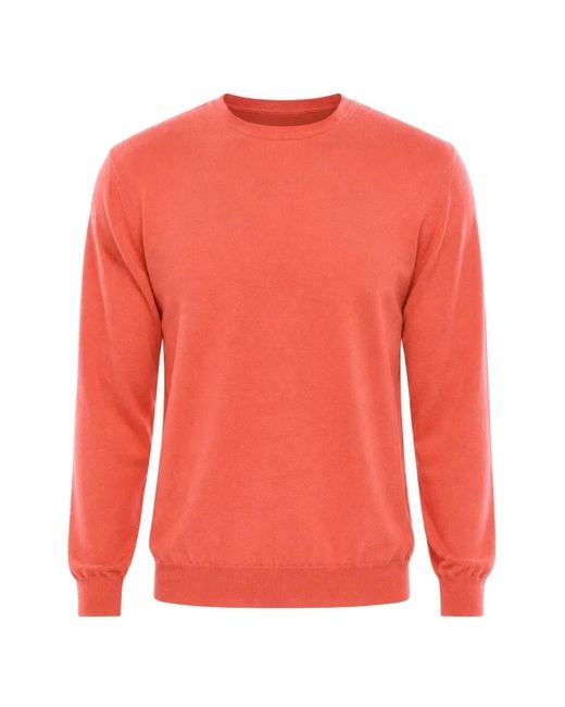 Malo Pink Haut En Maille Fine De Laine À Col Rond for men