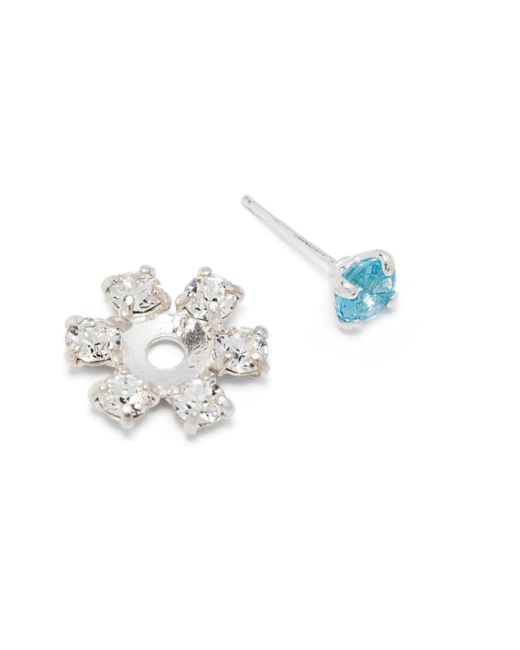 Wouters & Hendrix Blue Flower-Shaped Stud Earrings