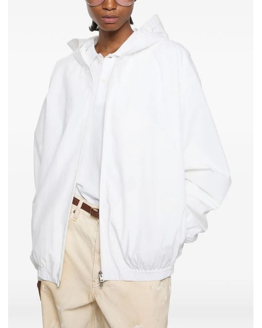 Giacca Con Cappuccio E Zip di Acne in White