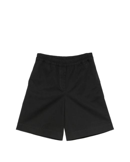 Aspesi Black Short À Poches Et Taille Élastique
