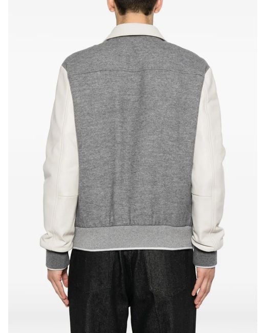 Eleventy Gray Panelled Wool-Blend Jacket for men