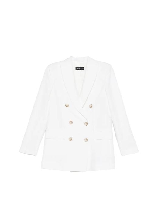 DR. HOPE White Double-Breasted Blazer
