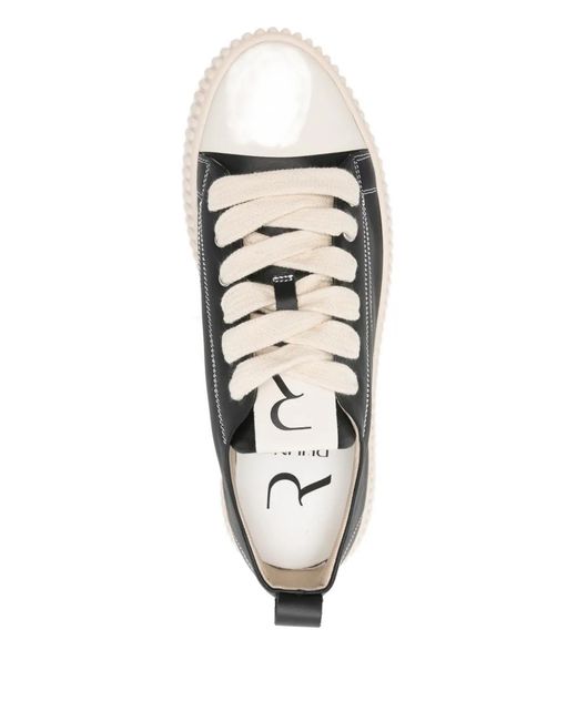 Rhun Black Contrast-Stitching Sneakers for men