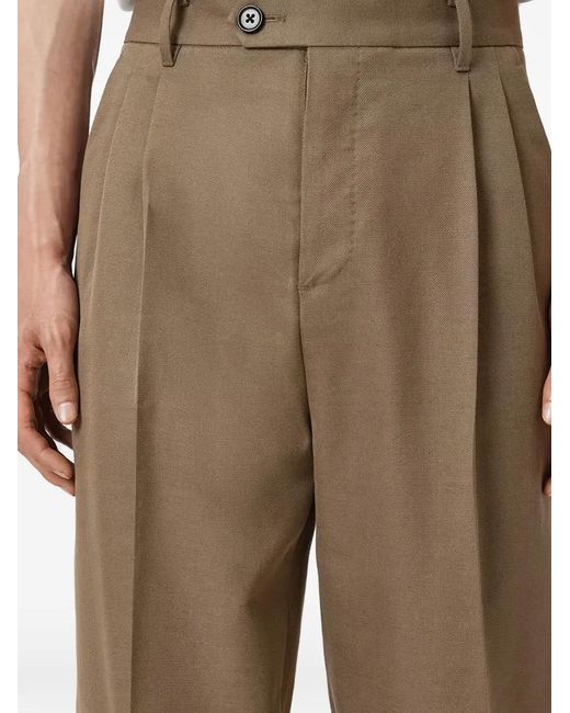 AllSaints Natural Tallis Pleated Trousers for men
