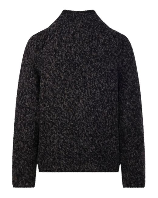 Fabrizio Del Carlo Black High-Neck Long-Sleeves Sweater