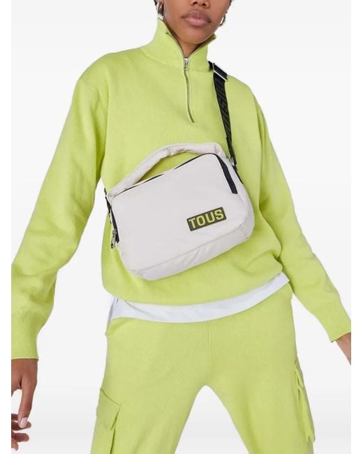 Borsa A Tracolla Con Applicazione Logo di Tous in Yellow
