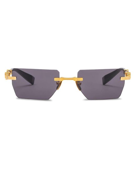 BALMAIN EYEWEAR Metallic Pierre Rimless Sunglasses