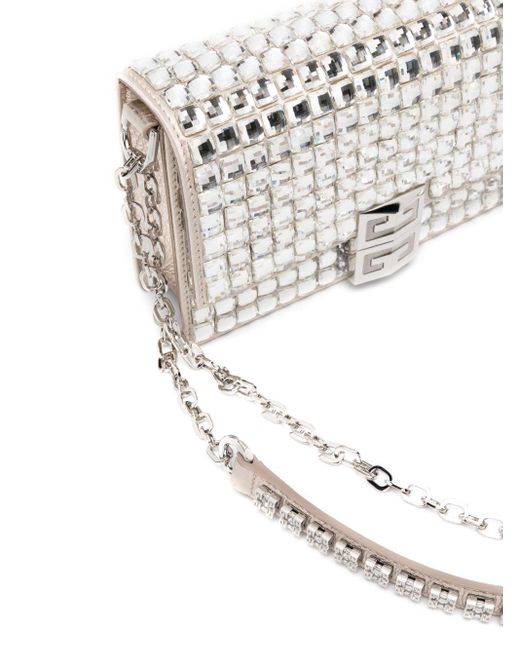 Givenchy White 4g Crystal-embellished Crossbody Bag