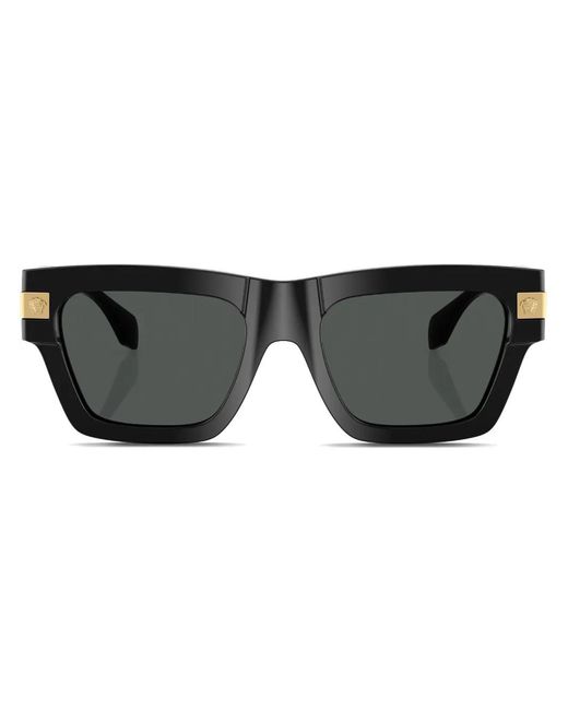 Versace Black Medusa Biggie Rectangle-Frame Sunglasses for men