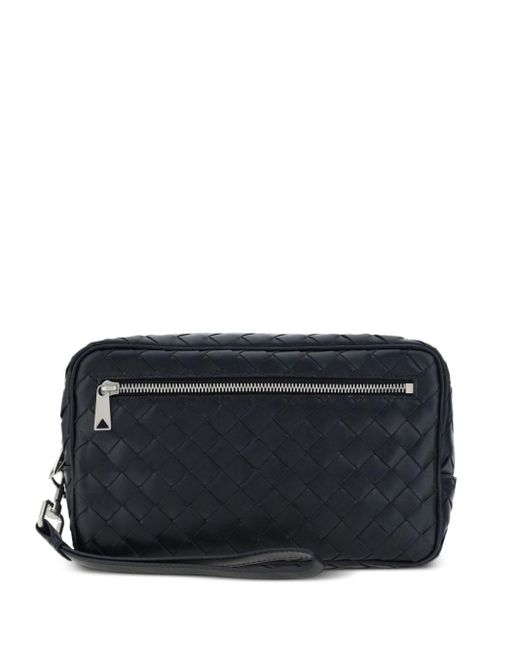 Bottega Veneta Black Intrecciato Zipped Clutch Bag for men