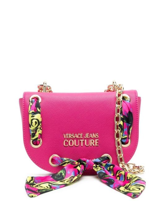 Versace Jeans Pink Scarf-detail Crossbody Bag
