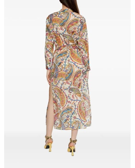 Vestido midi con motivo de cachemira Etro de color White