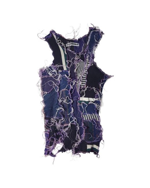 Canotta Con Design Patchwork di Borbala in Blue