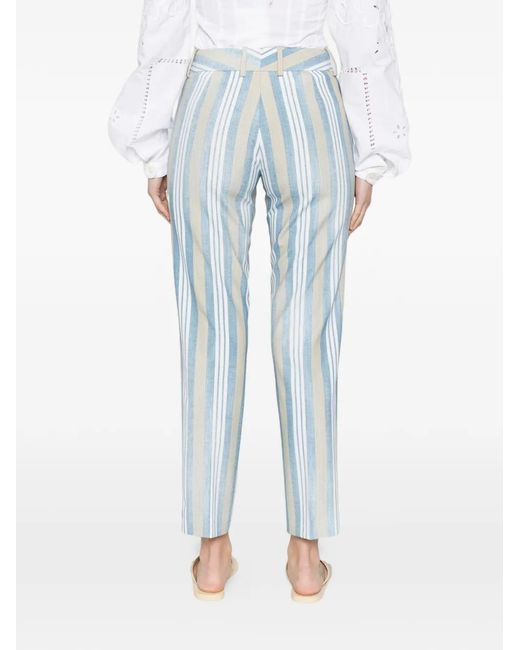 Ermanno Scervino Blue Striped Trousers