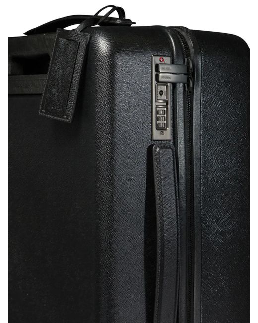 Prada Black Triangle-Logo Suitcase