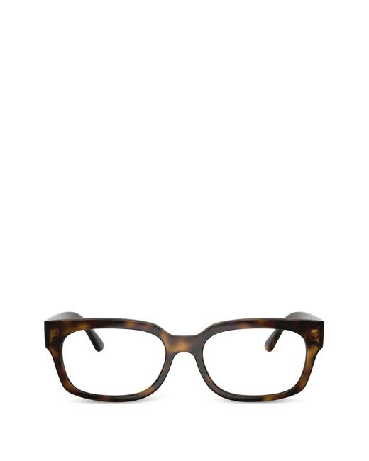 Vogue Eyewear Black Tortoiseshell-Effect Rectangle-Frame Glasses