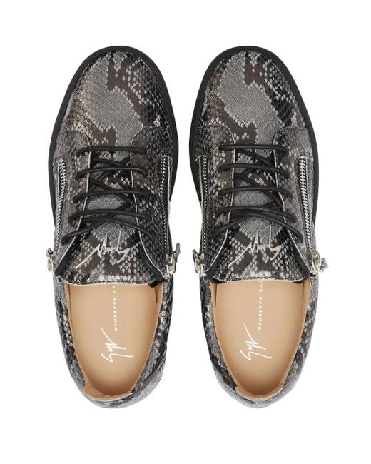 Giuseppe Zanotti Black Frankie Reptile-Print Sneakers for men
