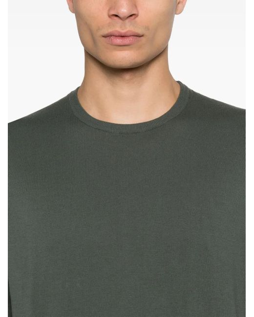 Fedeli Green Fine-Knit T-Shirt for men