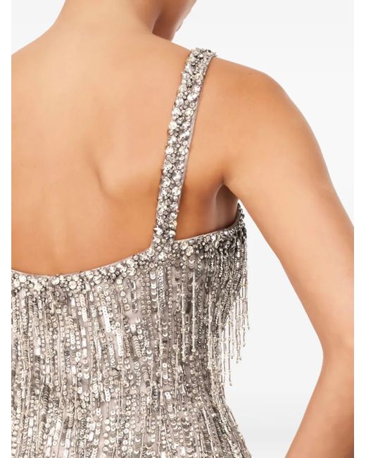 Vestido largo Fleur con apliques Jenny Packham de color White