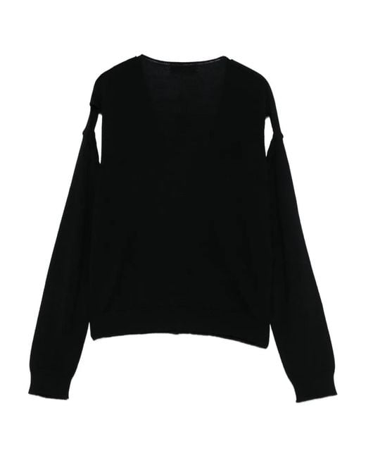 GIMAGUAS Black Button-Front Split-Sleeve Cardigan